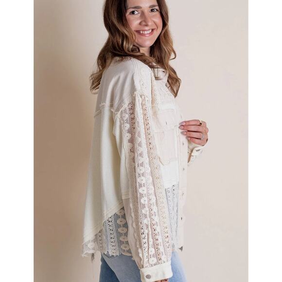 POL All is Wonderful Button Down Shacket - Picture 3 of 3